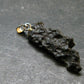 Tibetan Black Tektite Silver Pendant From Tibet - 1.4" - 1.48 Grams
