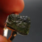 Moldavite Tektite Silver Ring from Czech Republic - 6 Size - 3.07 Grams