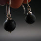 Rare Black Opal Silver |Earrings From Australia - 1.1" - 2.16 Grams