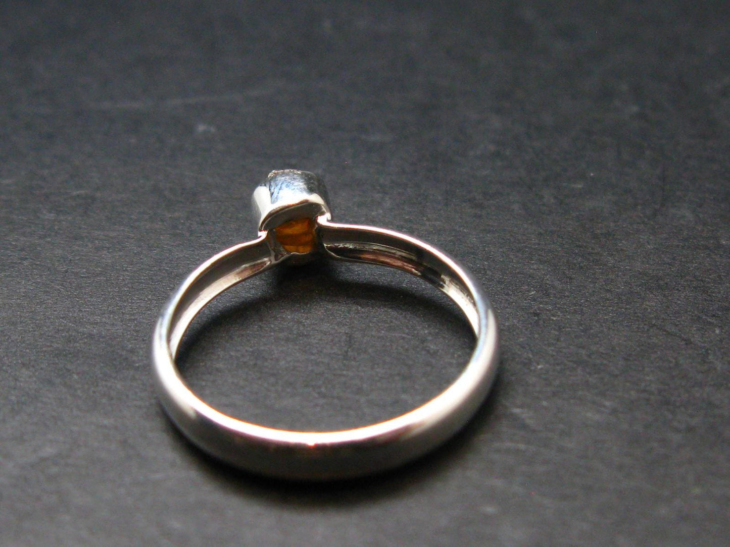 Fire Red Zincite Zinkite 925 Silver Ring from Poland - Size 6 - 1.61 Grams