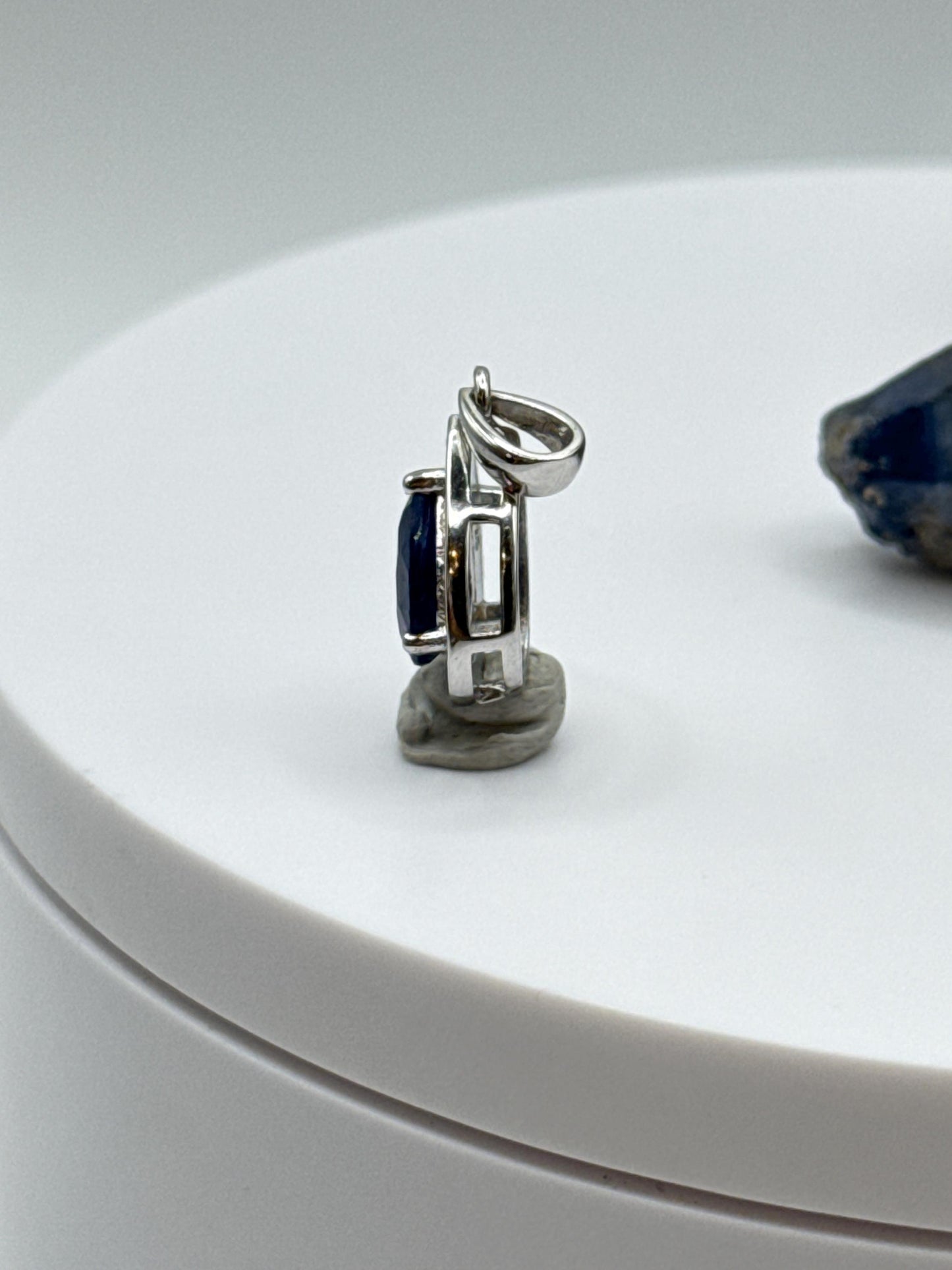 Pear Shaped Sapphire Pendant | Natural Blue Sapphire Necklace Charm | Sterling Silver Sapphire Birthstone Jewelry | September Gift