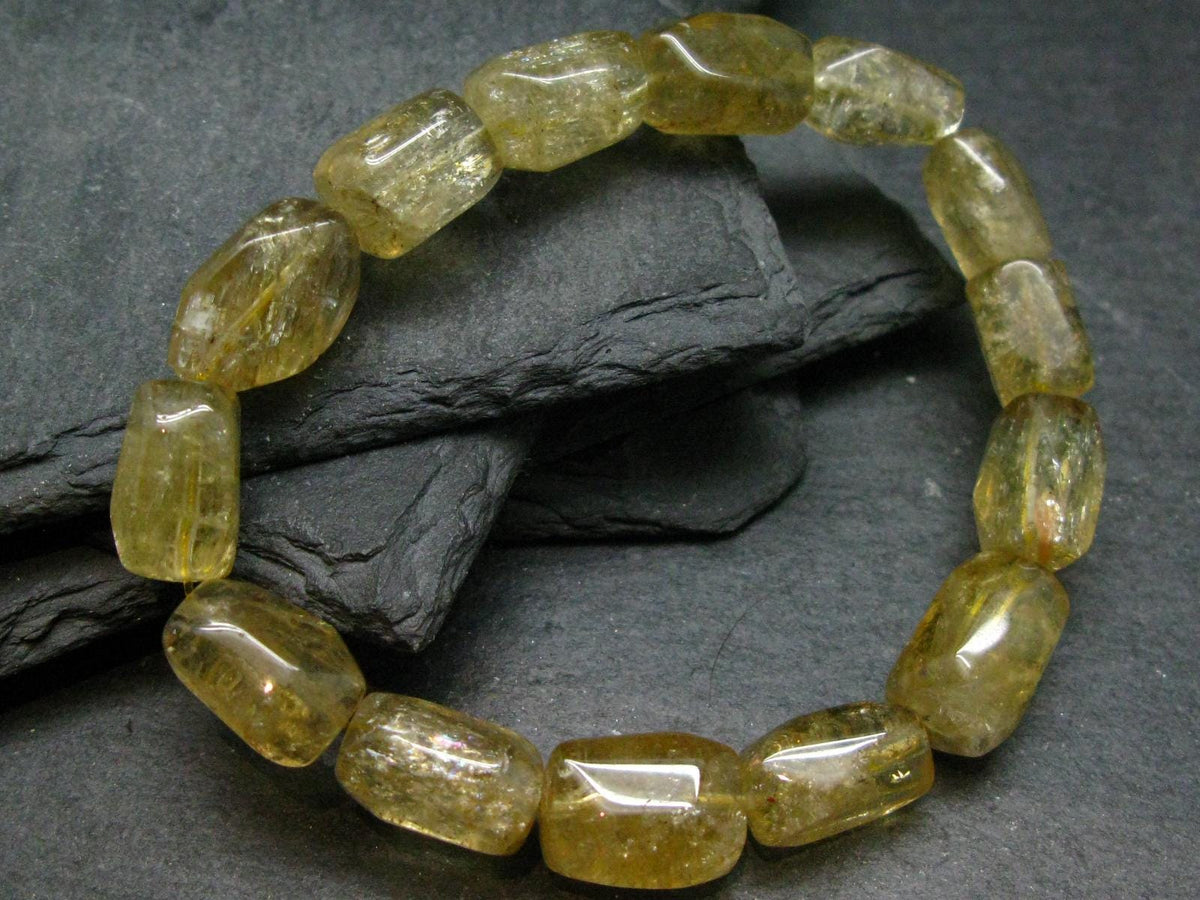 Gem Golden Scapolite Genuine Bracelet ~ 7 Inches ~ 15mm Tumbled Beads
