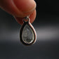 Gem Libyan Desert Glass Tektite Faceted Pendant Sterling Silver from Libya - 0.9" - 2.20 Grams