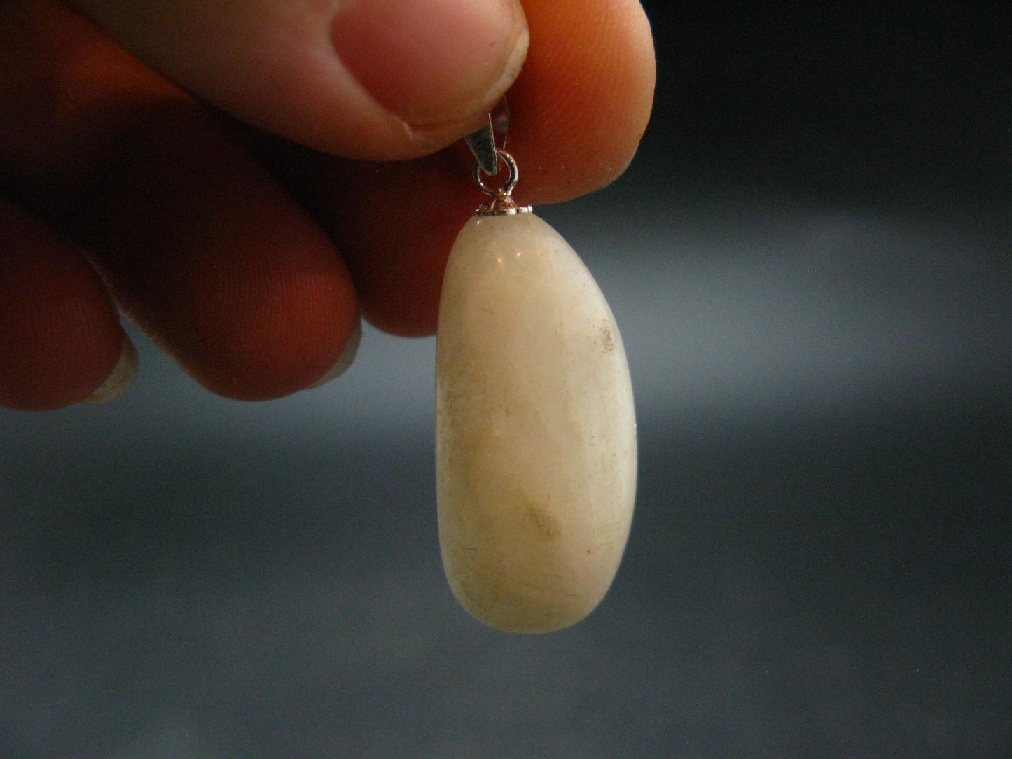 Very Rare White Cryolite 925 Silver Pendant from Greenland - 1.3" - 7.81 Grams