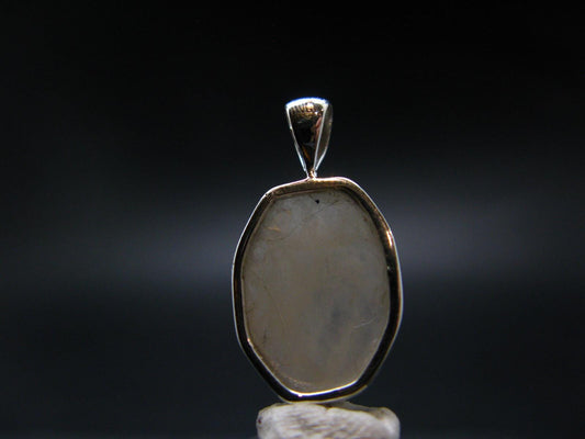 Very Rare White Cryolite 925 Silver Pendant from Greenland - 1.0" - 3.42 Grams