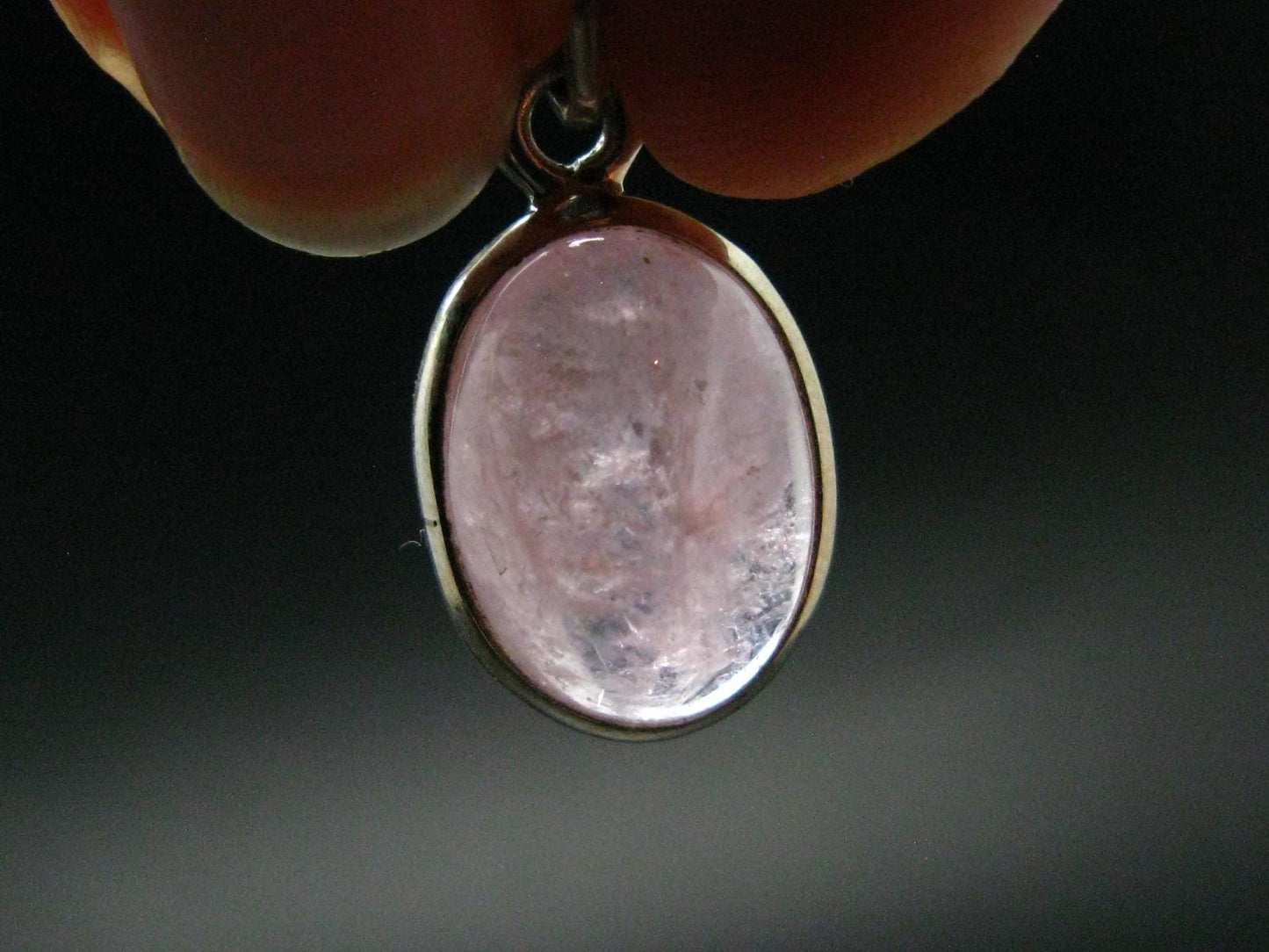Pink Morganite Silver Pendant From Brazil - 1.1" - 3.88 Grams