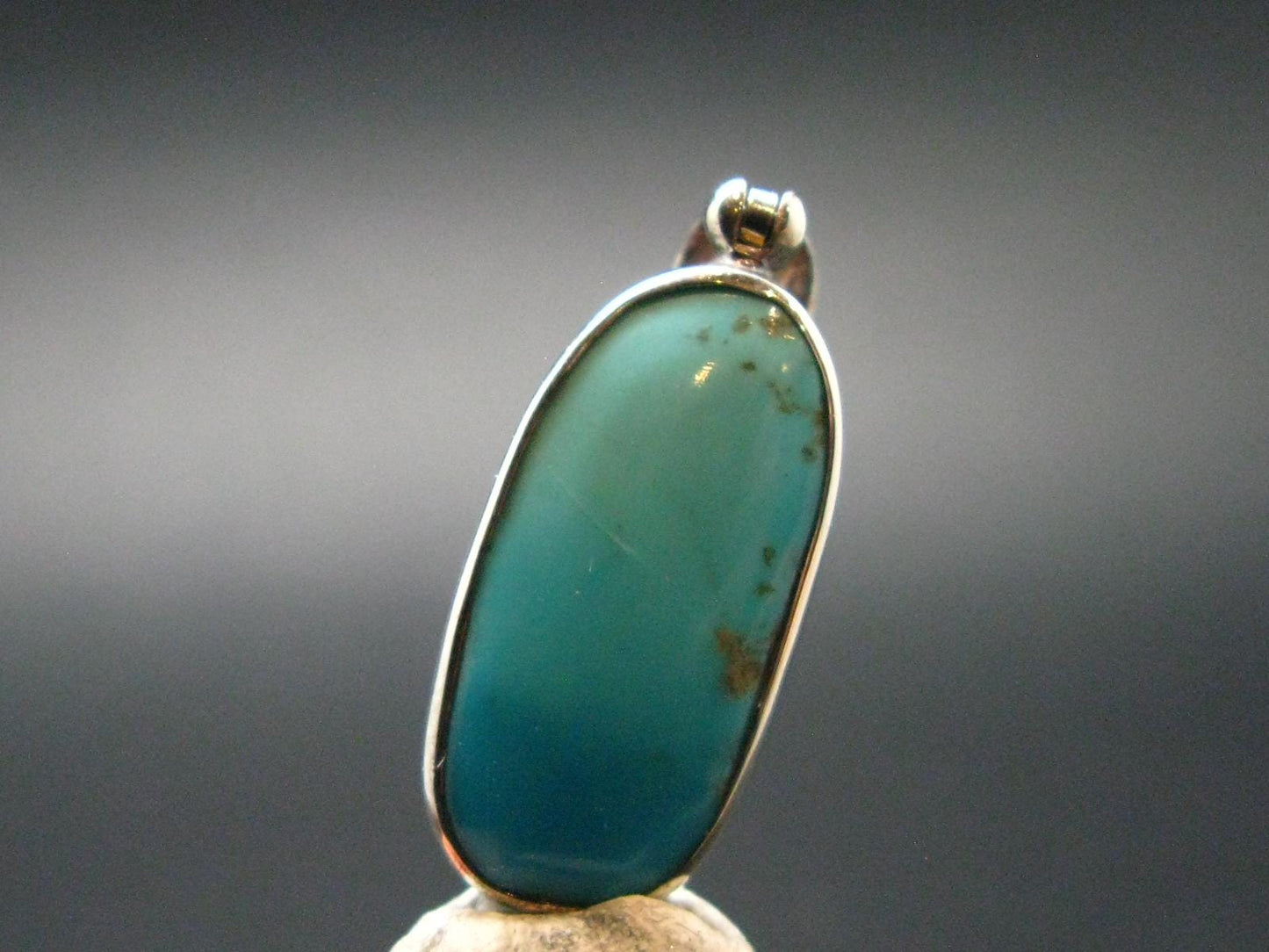 Turquoise Silver Pendant - 1.5" - 5.32 Grams
