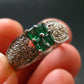 Emerald Faceted Silver Ring from Colombia - 5.47 Grams Total - Size 9.5