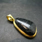 Nuumite Nuummite Gold Plated Silver Pendant From Greenland - 1.5" - 8.24 Grams