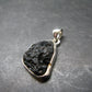 Tibetan Black Tektite Silver Pendant From Tibet - 1.2" - 4.72 Grams