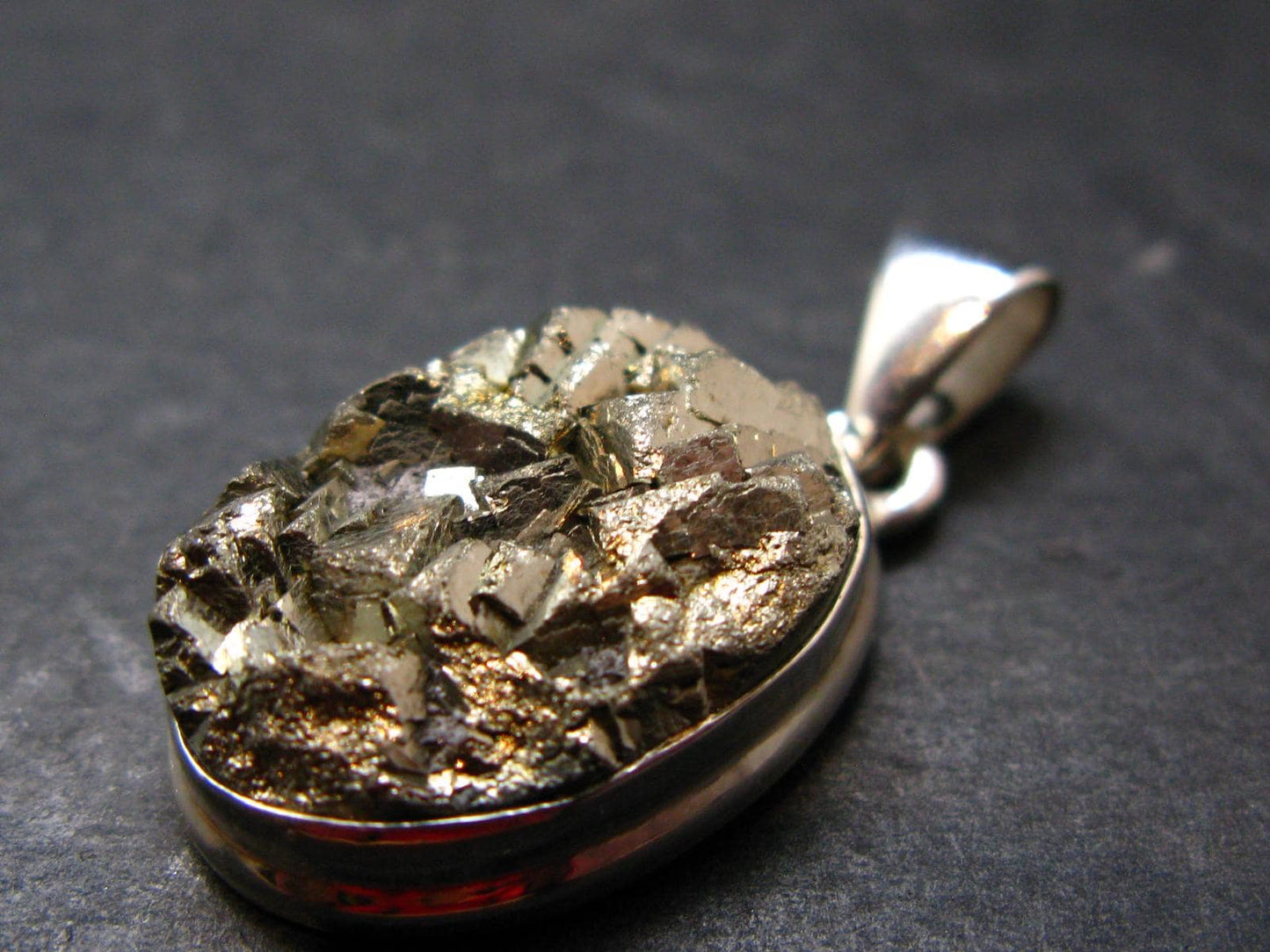 Pyrite Silver Pendant From Peru - 8.96 Grams - 1.2"
