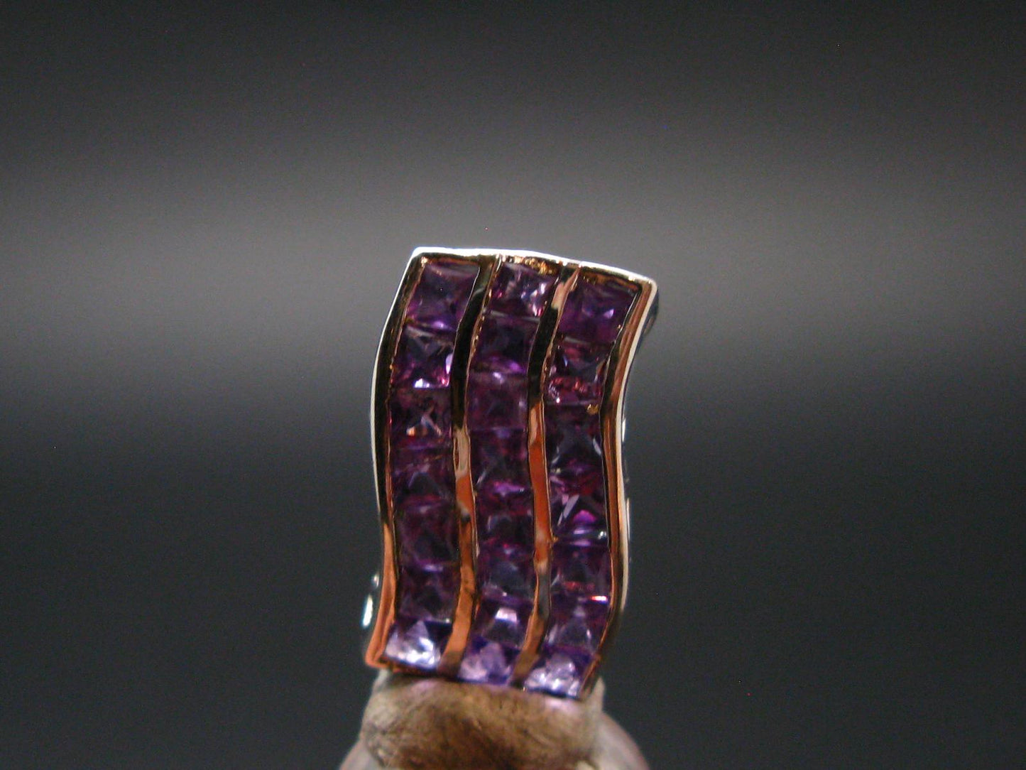 Purple Faceted Amethyst Sterling Silver Pendant From Brazil - 0.7" - 2.0 Grams