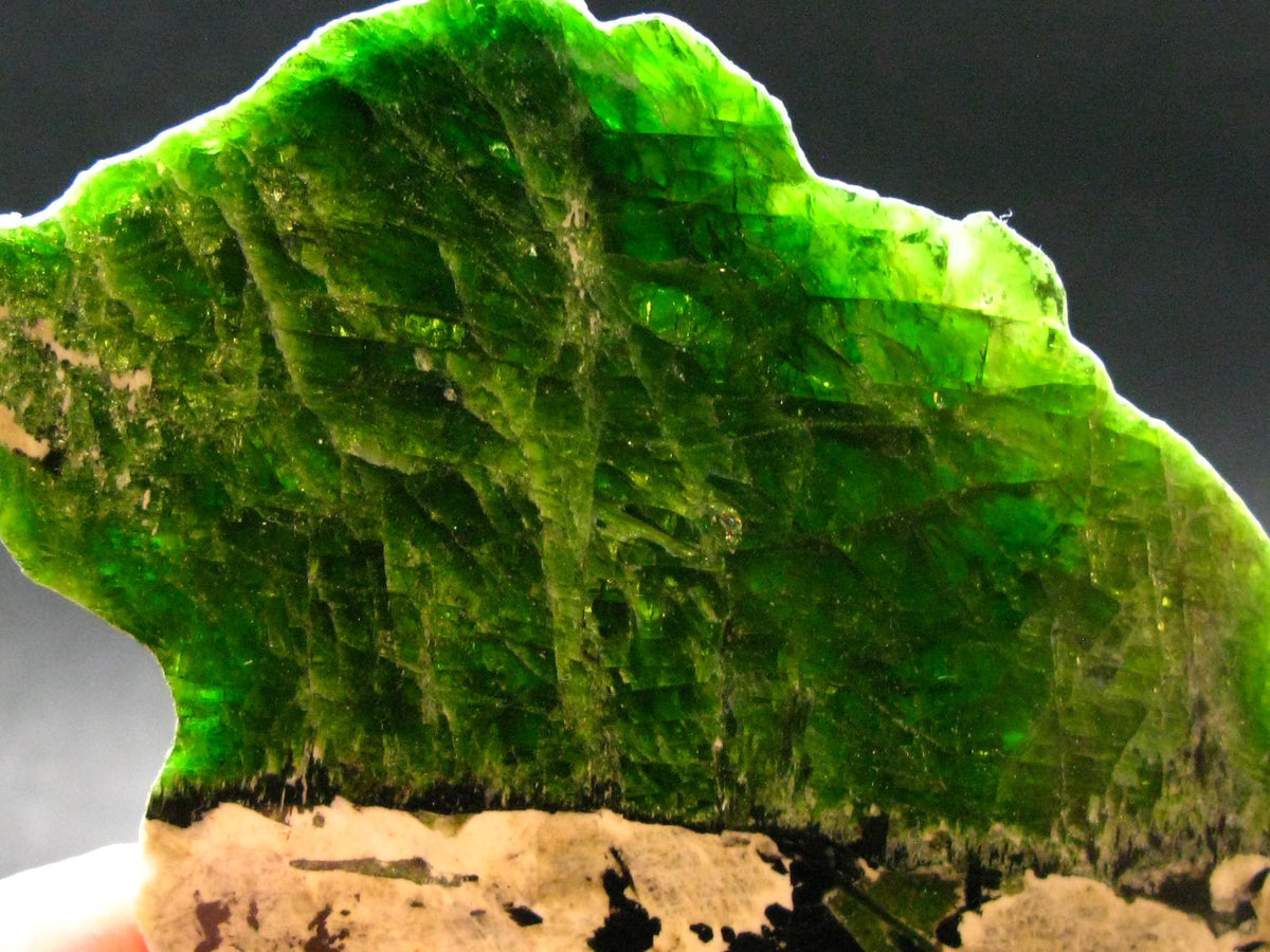Chrome Diopside Polished Slice From Russia - 2.0" - 84.80 Grams