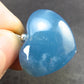 Lemurian Aquatine Blue Calcite Silver Heart Pendant from Argentina - 1.2" - 12.09 Grams