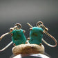 Nice Raw Natural Turquoise Sterling Silver Earrings from Mexico - 1.53 Grams