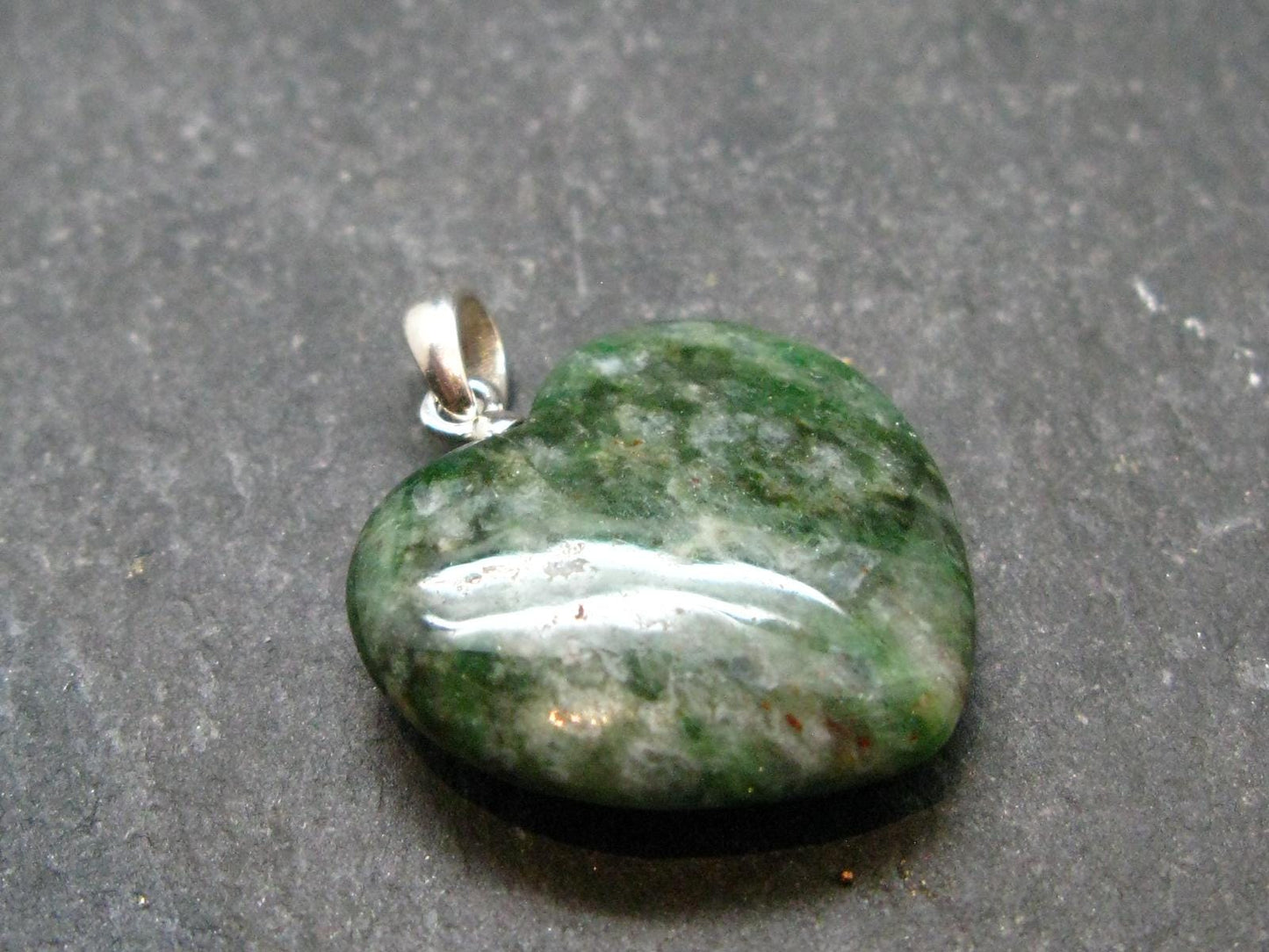 Rare Eclogite Heart Pendant From Norway - 1.0" - 3.79 Grams