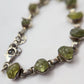 Chrysoberyl Raw Stone Bracelet Green Gemstone Silver Link Bracelet Natural Crystal Jewelry Gift