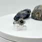 Blue Sapphire Halo Ring: Sterling Silver September Birthstone, Size 6