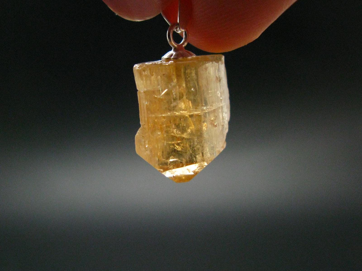 Imperial Topaz Crystal Pendant From Brazil - 0.8" - 2.34 Grams