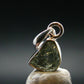 Moldavite Tektite Silver Pendant from Czech Republic - 0.7" - 0.95 Grams