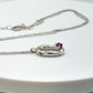 Ruby Silver Oval Necklace | Minimalist July Birthstone Pendant | Sterling Silver Chain
