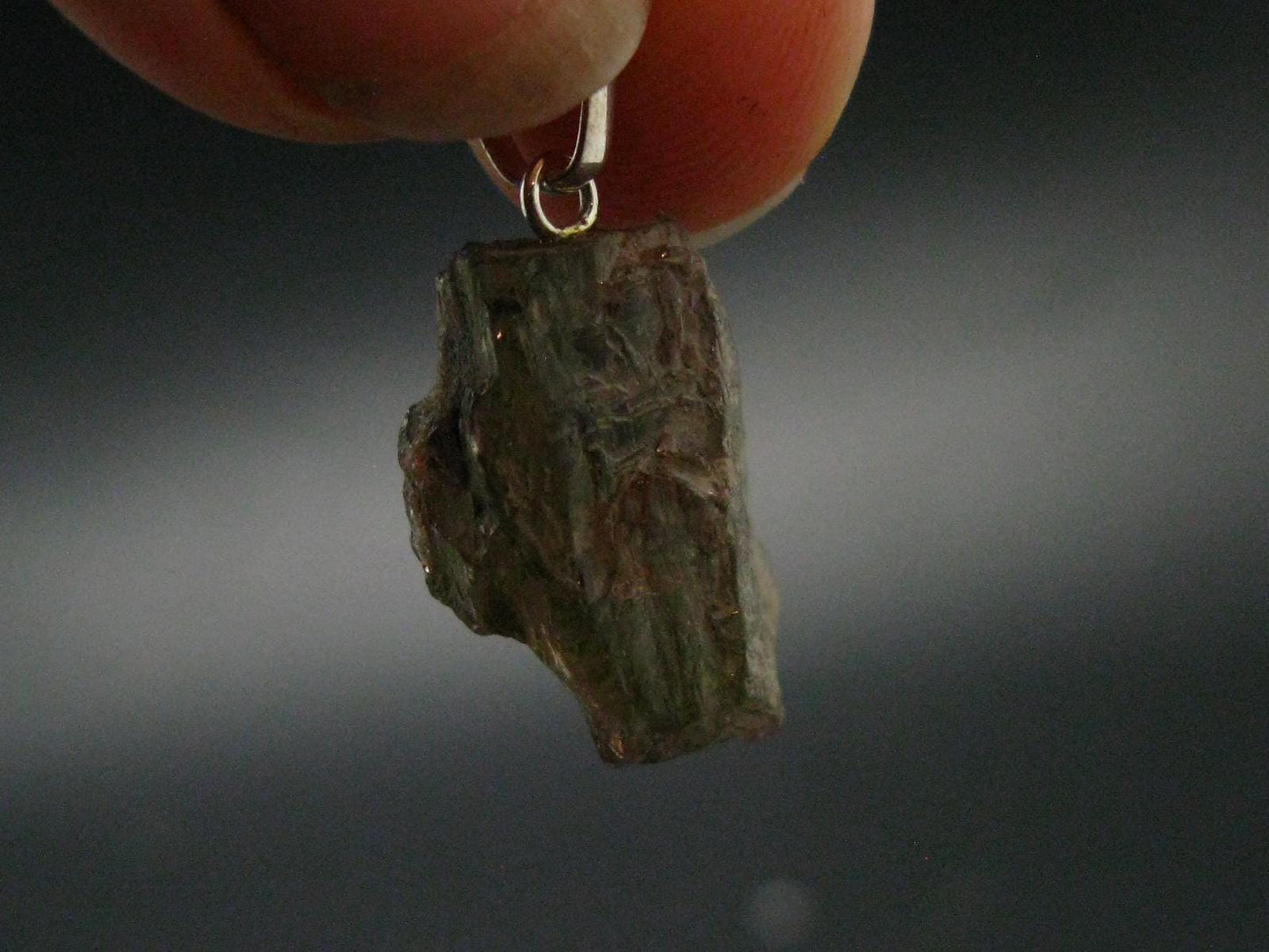 Andalusite Crystal Pendant In Sterling Silver From Brazil - 1.0" - 2.55 Grams