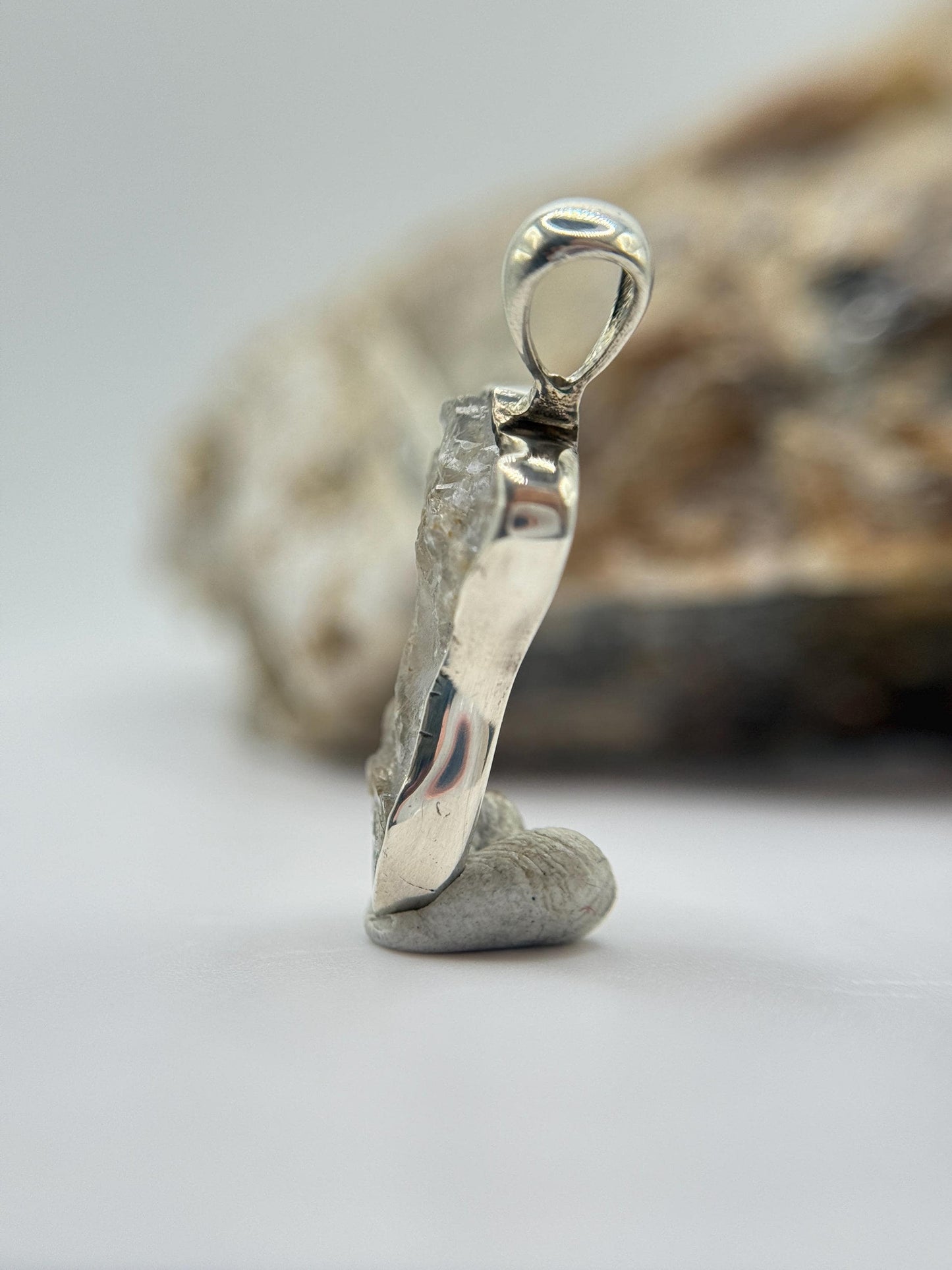 Herderite Crystal Pendant in Sterling Silver – Natural Gemstone - 1.71g