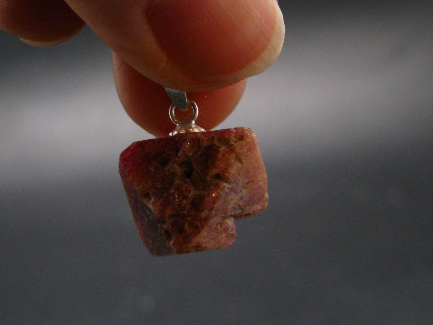 Spinel Crystal Silver Pendant From Vietnam - 0.8" - 4.09 Grams