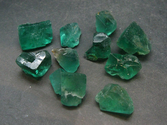 Lot of 10 Green Fluorite Crystals From Diana Mine UK - 35 Grams