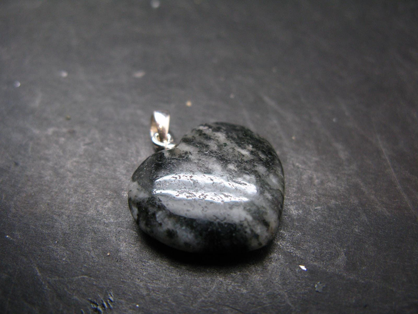 Rare Impactite Silver Heart Pendant From Norway - 1.0"