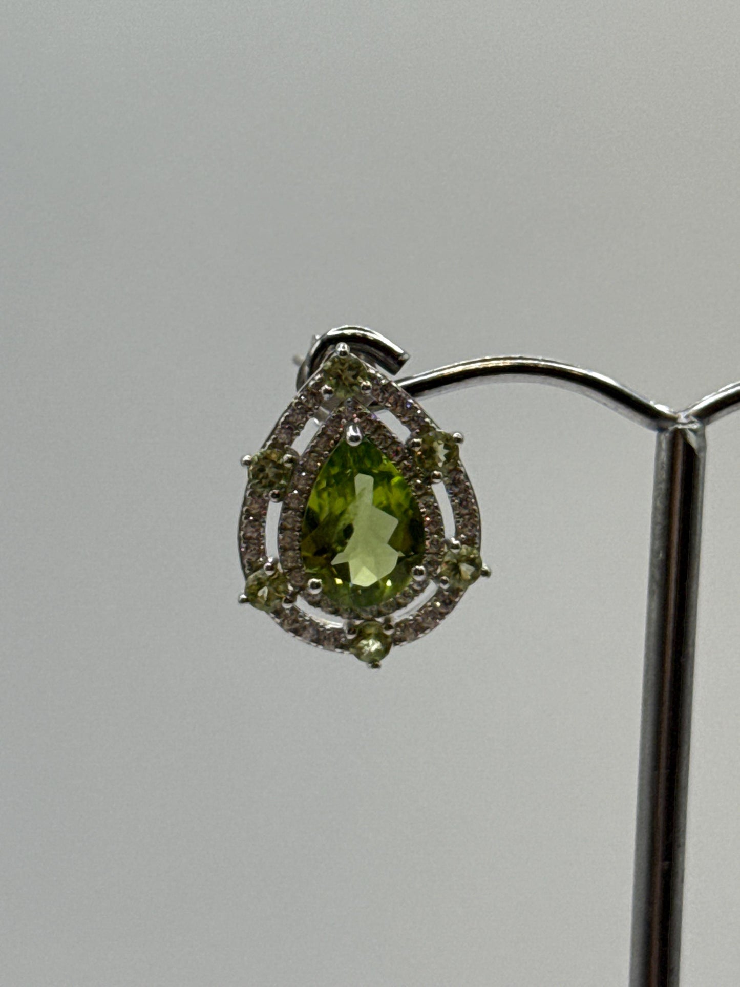 Pear-Cut Peridot Earrings | Sterling Silver August Birthstone Jewelry