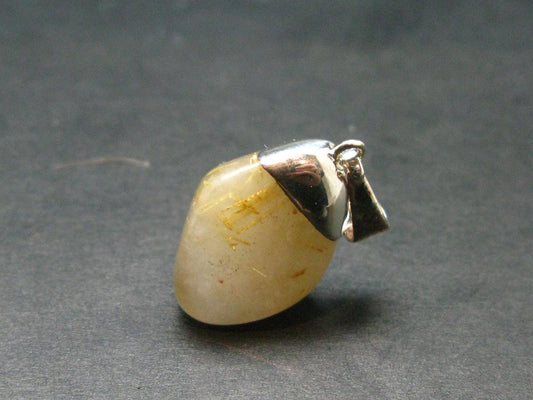 Rutilated Quartz Silver Pendant From Brazil - 1.1"