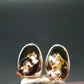 Fire Agate Stud Earrings From Mexico - 0.6" - 2.0 Grams