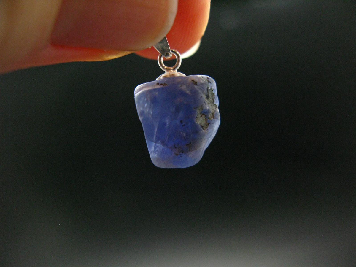 Tanzanite Pendant In Sterling Silver From Tanzania - 0.8" - 1.85 Grams