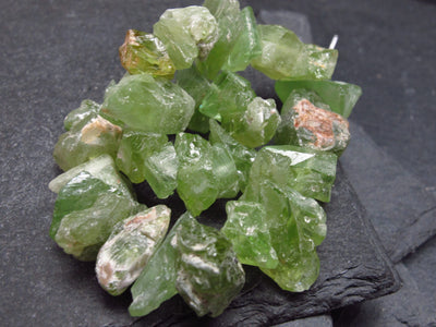 Peridot Genuine Bracelet ~ 7 Inches ~ 12mm Crystal Beads