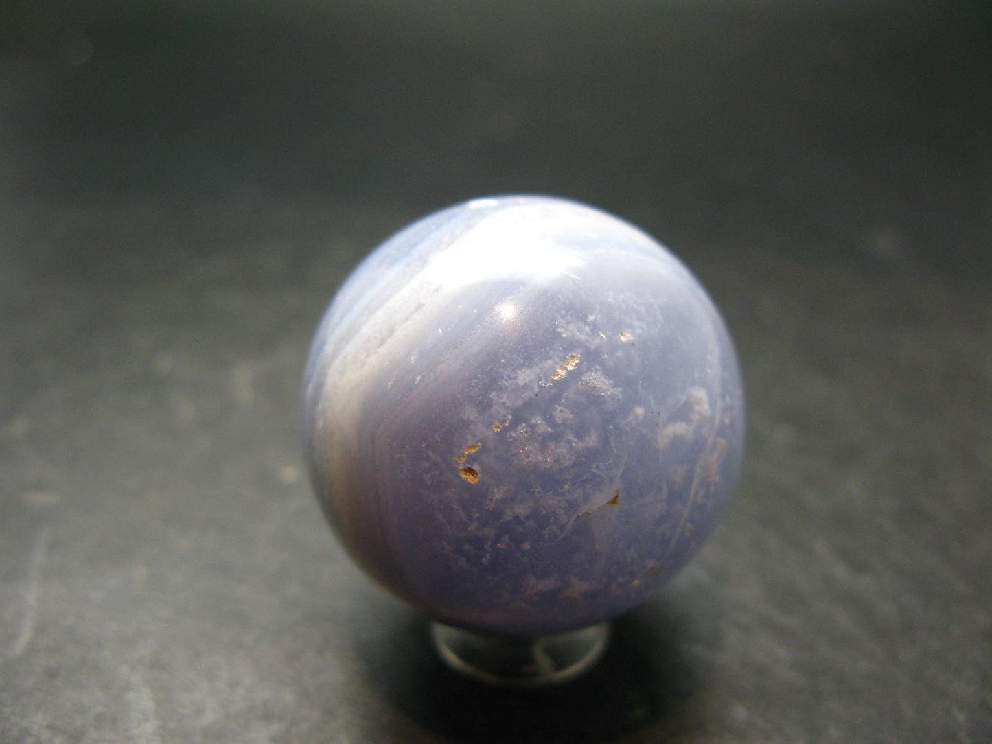 Rare Blue Lace Holly Chalcedony Agate Sphere From Malawi - 1.3"