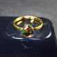 Rare Black Opal Gold Plated Silver Ring from Australia - Size 7.75 - 1.89 Grams