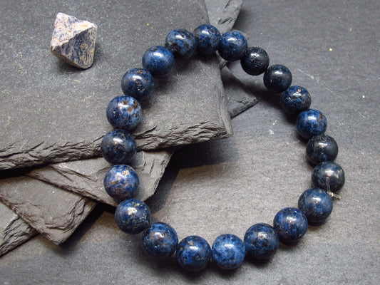 Blue Cobalt Spinel Genuine Bracelet ~ 7 Inches ~ 10mm Round Beads