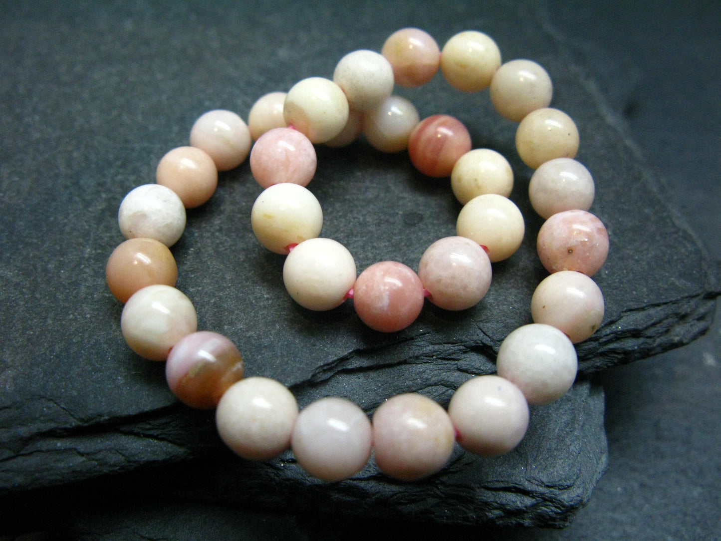 Pink Opal Genuine Bracelet ~ 6.5 Inches ~ 6mm Round Beads
