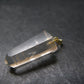 Lemurian Quartz Crystal Gold Plated Silver Pendant From Brazil - 1.5" - 6.72 Grams