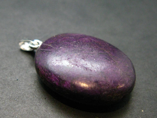 Purple Purpurite Silver Pendant From Namibia - 1.4"