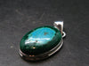 Malachite And Chrysocola Silver Plated Pendant from Congo - 1.4" - 9.49 Grams
