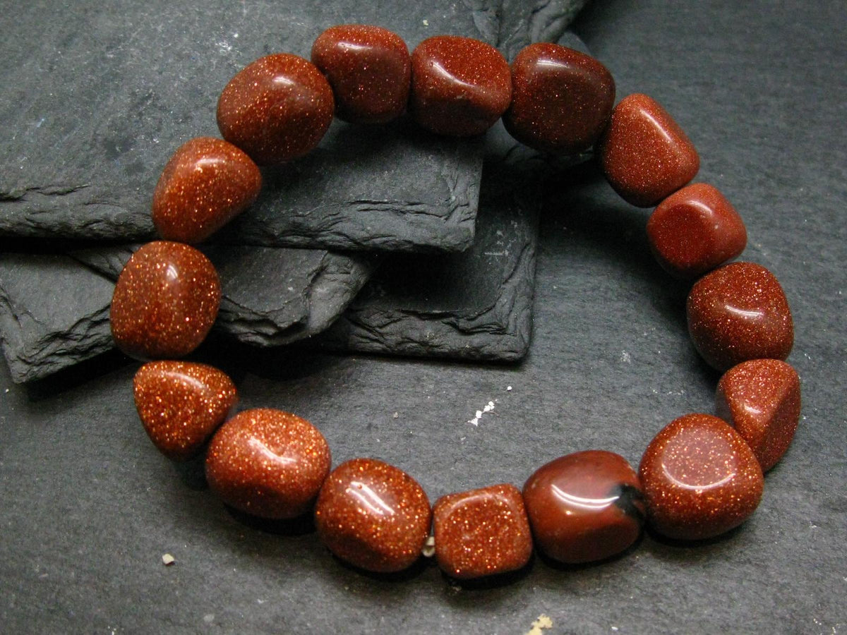 Goldstone Genuine Bracelet ~ 7 Inches ~ 12mm Tumbled Beads