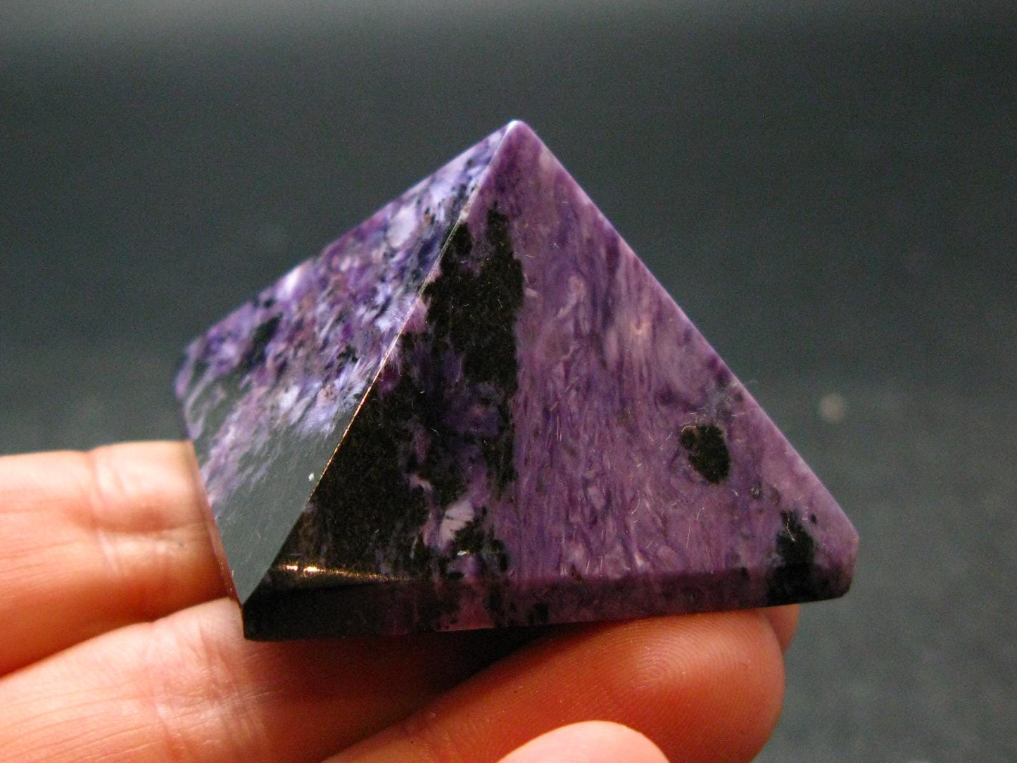 Rare High-Quality Charoite Pyramid From Russia - 1.6" - 55.32 Grams