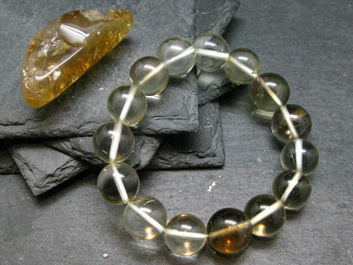 Citrine Genuine Unheated Bracelet ~ 7 Inches ~ 14mm Round Beads