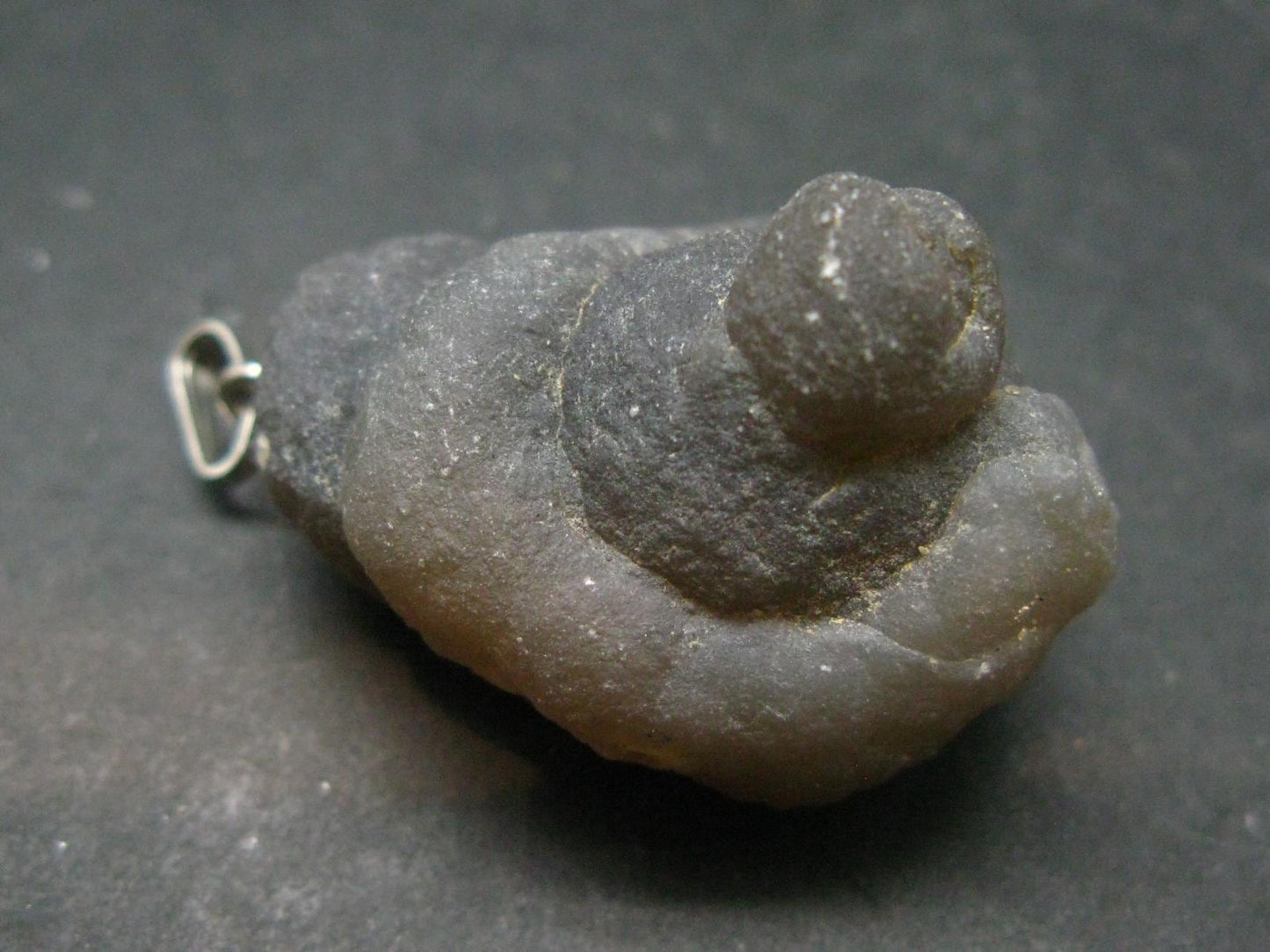 Truffle Chalcedony!! Spheroidal Chalcedony Nodules Crystal Silver Pendant From Morocco - 1.6"