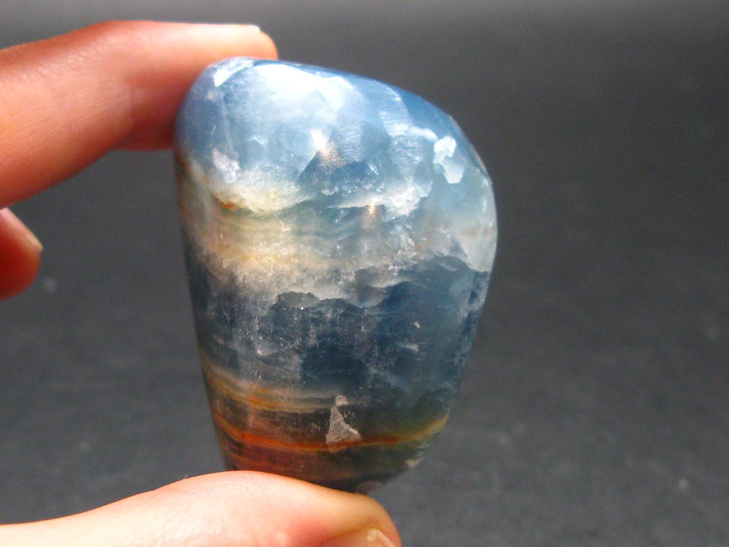 Nice Lemurian Aquatine Blue Calcite Tumbled From Argentina - 1.4" - 27.40 Grams