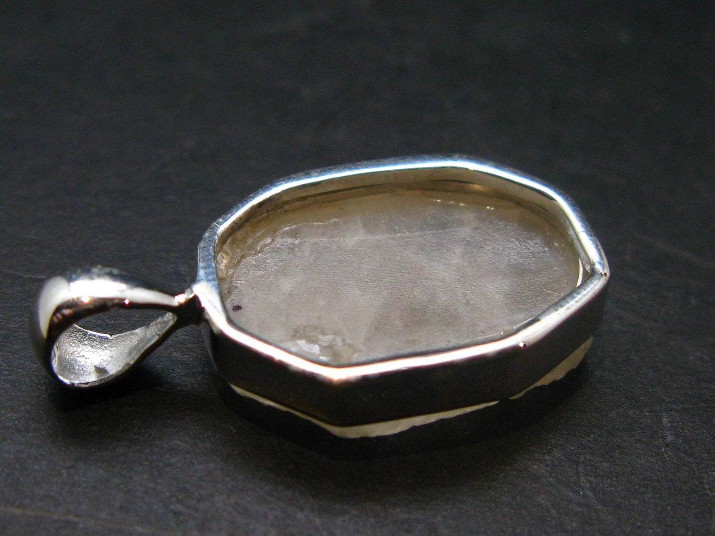 Very Rare White Cryolite 925 Silver Pendant from Greenland - 1.0" - 3.24 Grams