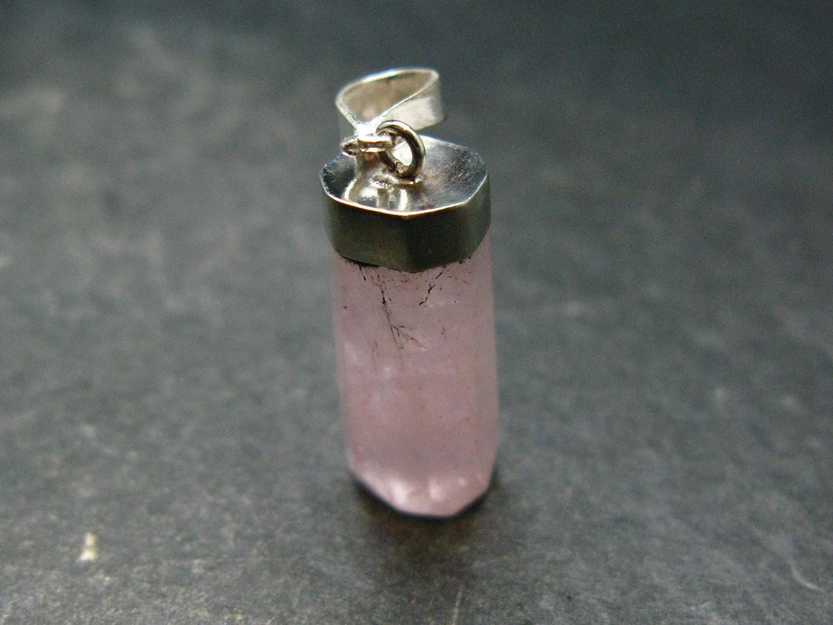 Very Nice Pink Morganite Silver Pendant From Brazil - 1.3" - 2.94 Grams
