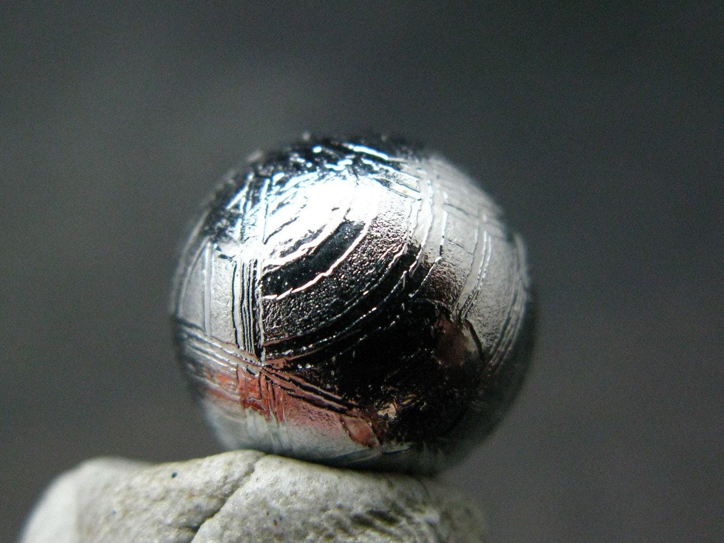 Muonionalusta Meteorite 12mm Round Bead from Sweden